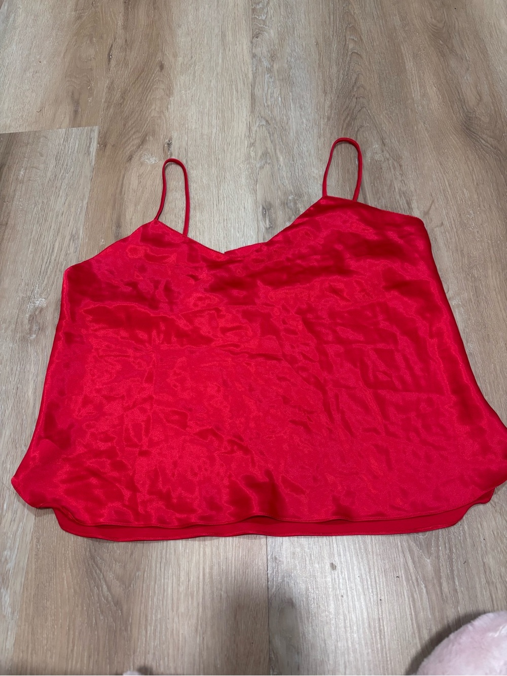 Morgan Taylor Red Satin Spaghetti-Strap Camisole M